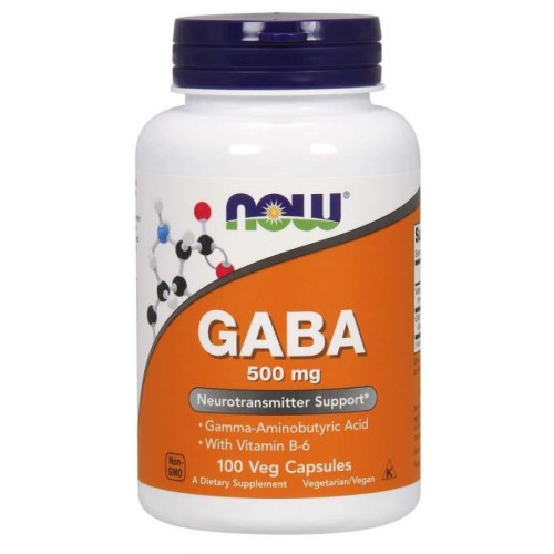 Now Foods gaba kwas gamma aminomasłowy 500 m witamina b6 100 kapsułek