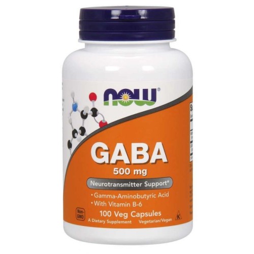 Now Foods gaba kwas gamma aminomasłowy 500 m witamina b6 100 kapsułek