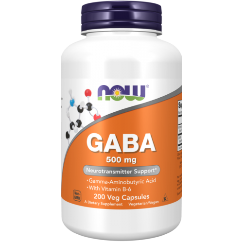 Now Foods gaba 500 mg z witamina b6 200 kapsułek