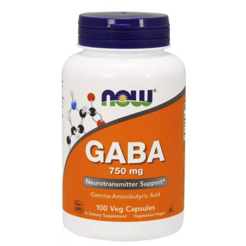 Now Foods gaba kwas gamma aminomasłowy 750 mg 100 kapsułek