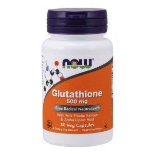 Now Foods Glutation 500 mg z ostropestem i kwasem alfa-liponowym, 30 kapsułek