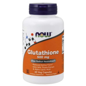Now Foods Glutation 500 mg z ostropestem i kwasem alfa-liponowym, 60 kapsułek