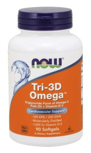 Now Foods, TRI-3D OMEGA, 90 kapsułek