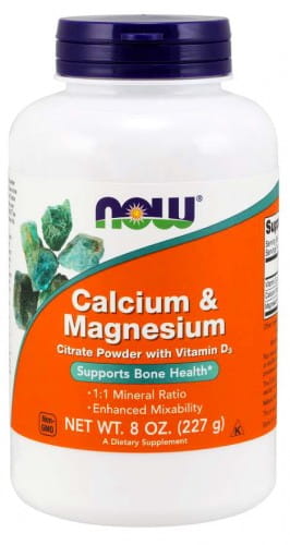 Now Foods, wapń i magnez z witaminą D, proszek 227 g