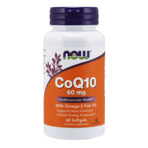 Now Foods koenzym q10 60 mg kwasy omega 3 60 kapsułek