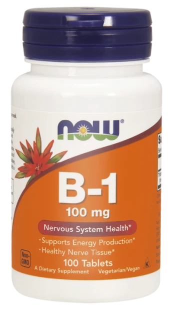Now Foods, witamina B 1,  100 mg 100 tab