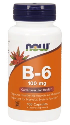 Now_foods, witamina B6 100 mg, 100 tab