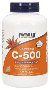 Now Foods, Witamina C 500 mg do ssania (orange), 100 tabletek