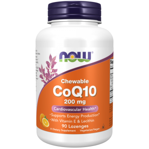 Now Foods Koenzym Q10 200 mg z witaminą E i lecytyną, 90 tabletek