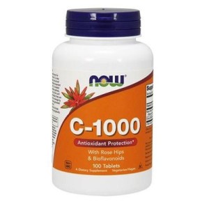 Now Foods,  Witamina C 1000 mg z dziką róż i bioflawonoidami, 100 tabletek