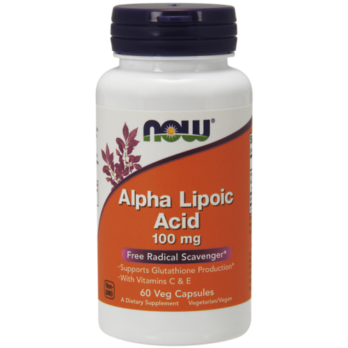 Now Foods kwas alfa liponowy 100 mg witamina e 60 kapsułek