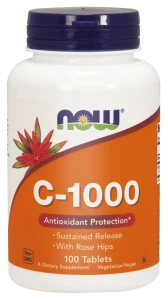 Now Foods, witamina C 1000 mg z dziką różą, 100 tabletek