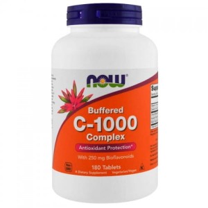Now Foods, Witamina C 1000 mg buforowana, 180 tabletek