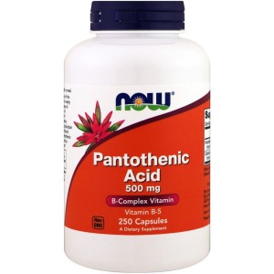 Now Foods Kwas Pantotenowy 500 mg, 250 kapsułek