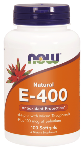 now foods, witamina E-400 z mieszanką tokoferoli, 100 kaps.miękkich