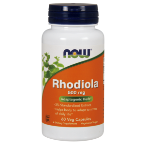 Now Foods, wyciąg z korzenia rhodiola rosea 500 mg, 60 kapsułek