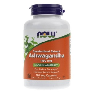Now Foods, wyciąg z korzenia Ashwagandhy 450 mg, 180 kapsułek