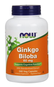 Now Foods, Wyciąg z liści Miłorzębu Japońskiego 60 mg, 240 kapsułek