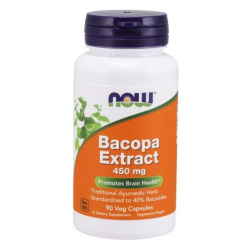 now foods, wyciąg z bakopy 450 mg bacopa extract, 90 kaps