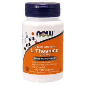 Now Foods L-Teanina 200 mg i inozytol 100 mg, 60 kapsułek