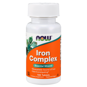 Now Foods, Żelazo Complex 27 mg z chelatu (Dwuglicynian Żelaza), 100 tabletek