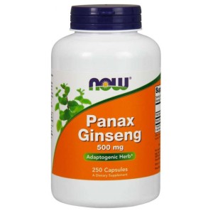 Now Foods, Żeń-szeń 500 mg (Panax Ginseng), 250 kapsułek