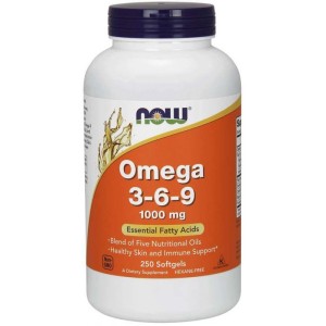 Now Foods Omega-3-6-9 1000 mg, 250 kapsułek
