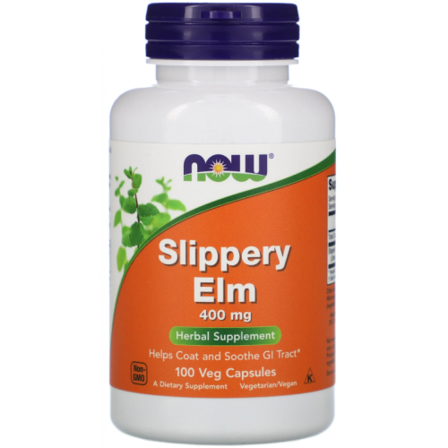 now foods, wiąz czerwony 400 mg slippery elm, 100 kaps