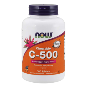 Now Foods, Witamina C 500 mg (cherry-berry), 100 tabletek do ssania