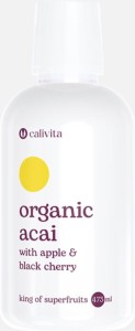 Calivita Organic Acai with apple and black cherry sok z jagód acai z  jabłkiem i czereśnią, 473 ml