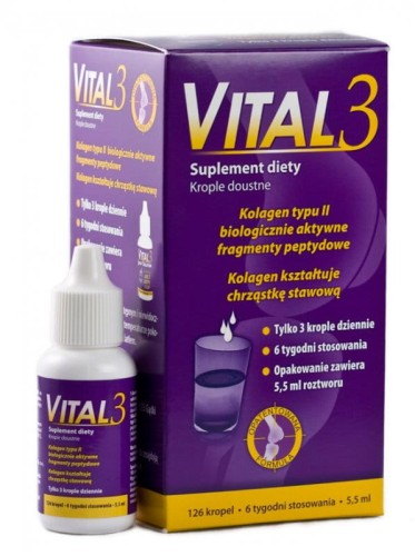 Vital 3 krople 55 ml Kolagen typu II Futurebiotics
