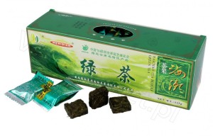 Zielona herbata prasowana w kostkach, 125 g