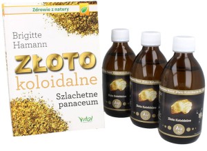 Vitacoloids.pl Złoto koloidalne 3 x 300ml + GRATIS Książka Złoto koloidalne Szlachetne Panaceum
