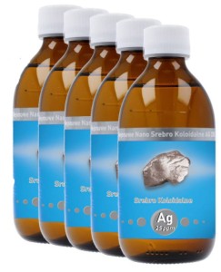 5 szt x Srebro koloidalne 25 ppm, 300 ml