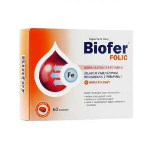 Biofer Folic żelazo i kwas foliowy, 60 tabletek