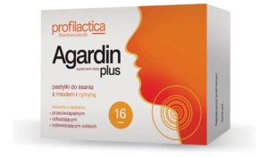 Agardin Plus z miodem i cytryną, 16 tabletek