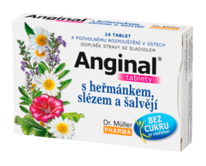 Anginal do ssania z rumiankiem, prawoślazem i szałwią, 16 tabletek