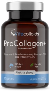 ProCollagen+ kolagen rybi, Q10, kwas HA, witamina C+ A, 90 kaps