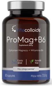 ProMag+B6 | Cytrynian Magnezu + Witamina B6 P5P | 60 Kapsułek Vege