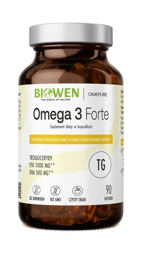 Biowen Omega 3 Forte EPA i DHA, 90 kapsułek — opakowanie