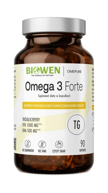 Biowen Omega 3 Forte EPA i DHA, 90 kapsułek — opakowanie
