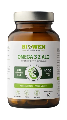 Biowen Omega 3 z alg DHA (Ω-RIGINS 550) – opakowanie
