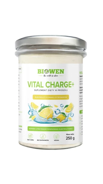 Biowen Elektrolity Vital Charge+ cytrynowe – opakowanie