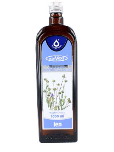 Olej lniany, tłoczony na zimno, 1000 ml