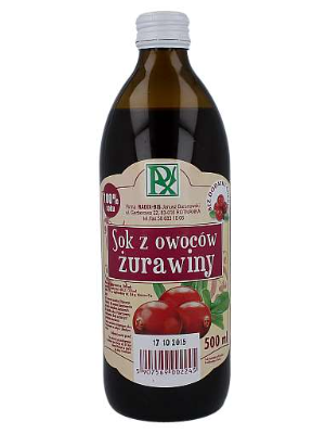 Naturalny 100 % sok z żurawiny 500ml