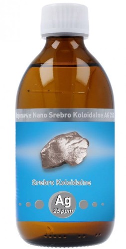 Vitacolloids Niejonowe Nano Srebro Koloidalne do picia Ag 25 ppm 300 ml