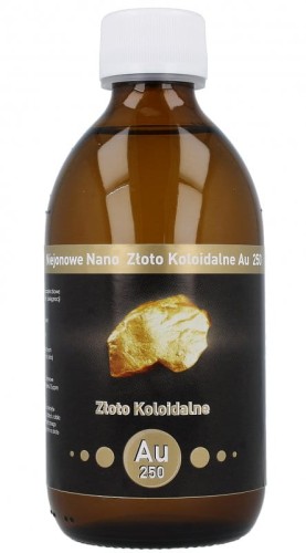 Niejonowe Nano Zloto Koloidalne AU 250 25 ppm 300ml Vitacolloids