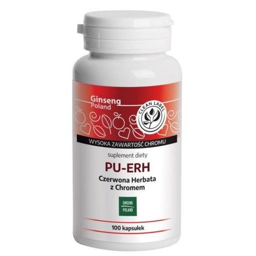 Ginseng Poland Pu erh z chromem 100 kapsułek 505 mg
