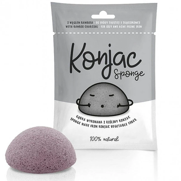 Mipama gąbka konjac czarna z węglem bambusa