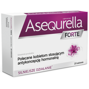 Asequrella Forte, dla kobiet stosujących antykoncepcję hormonalną, 20 tabletek